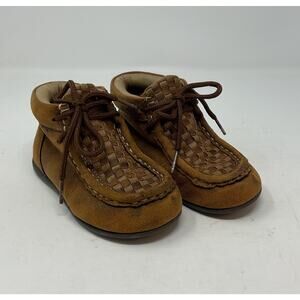 Double Barrel Boots Child Toddler Size 7 Brown Chukka Moccasin Tie Laces Dbl